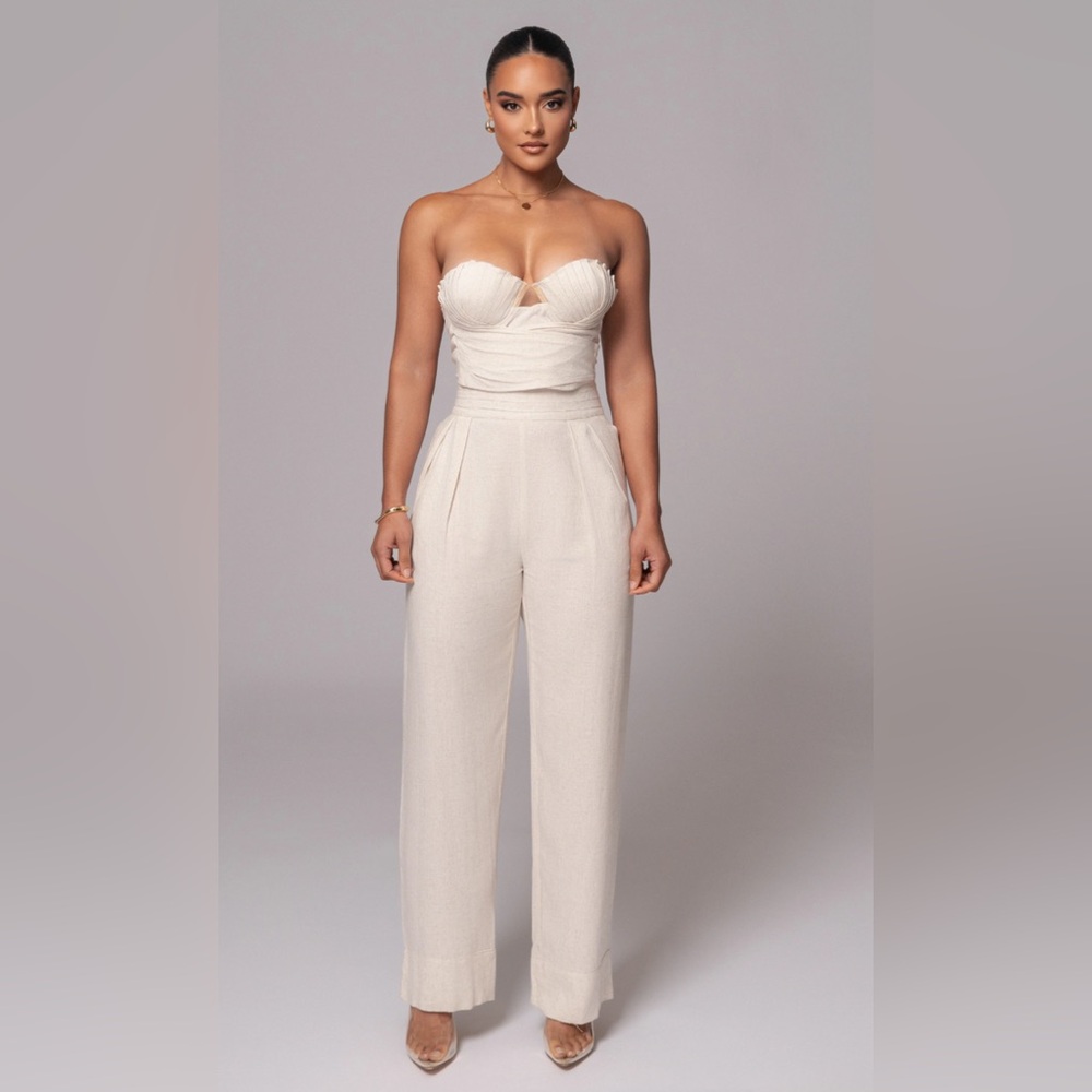 Ivory Villa Views Linen Trousers